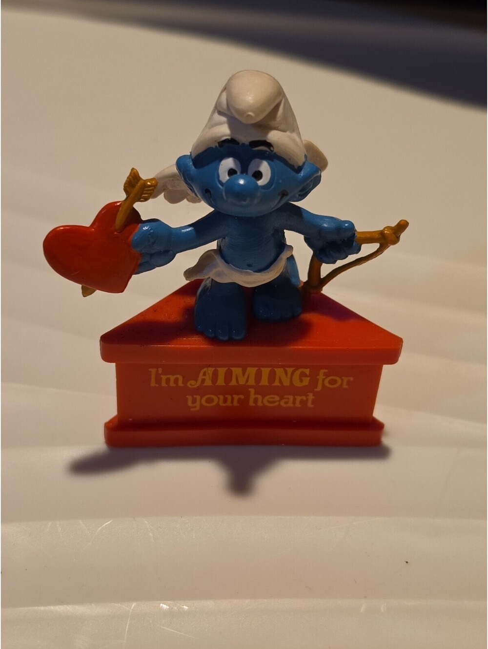 SMURF A GRAM I'M AIMING FOR YOUR HEART Valentine Day Decor Figure Rare